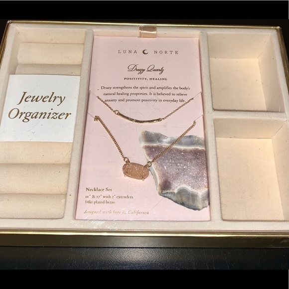 NEW Luna Norte Genuine Druzy Quartz Necklace Set - Picture 4 of 6